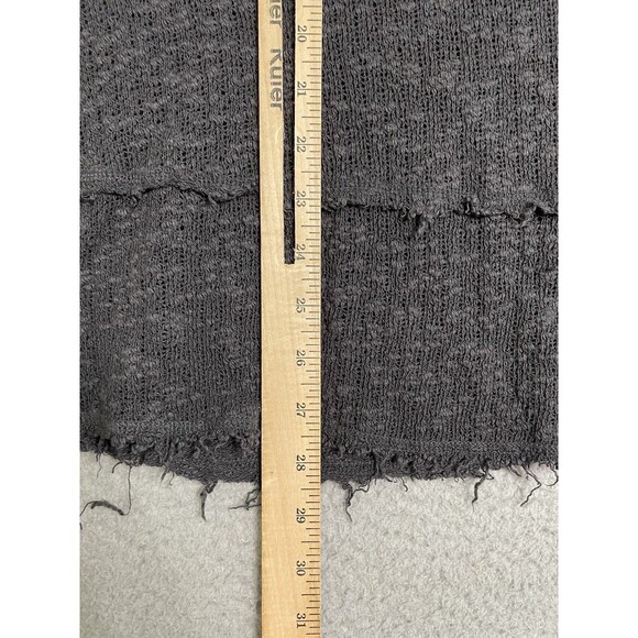 Free People Oversized Ocean Air Hacci Dark Grey Size Small Long Sleeve V Neck - Picture 9 of 9
